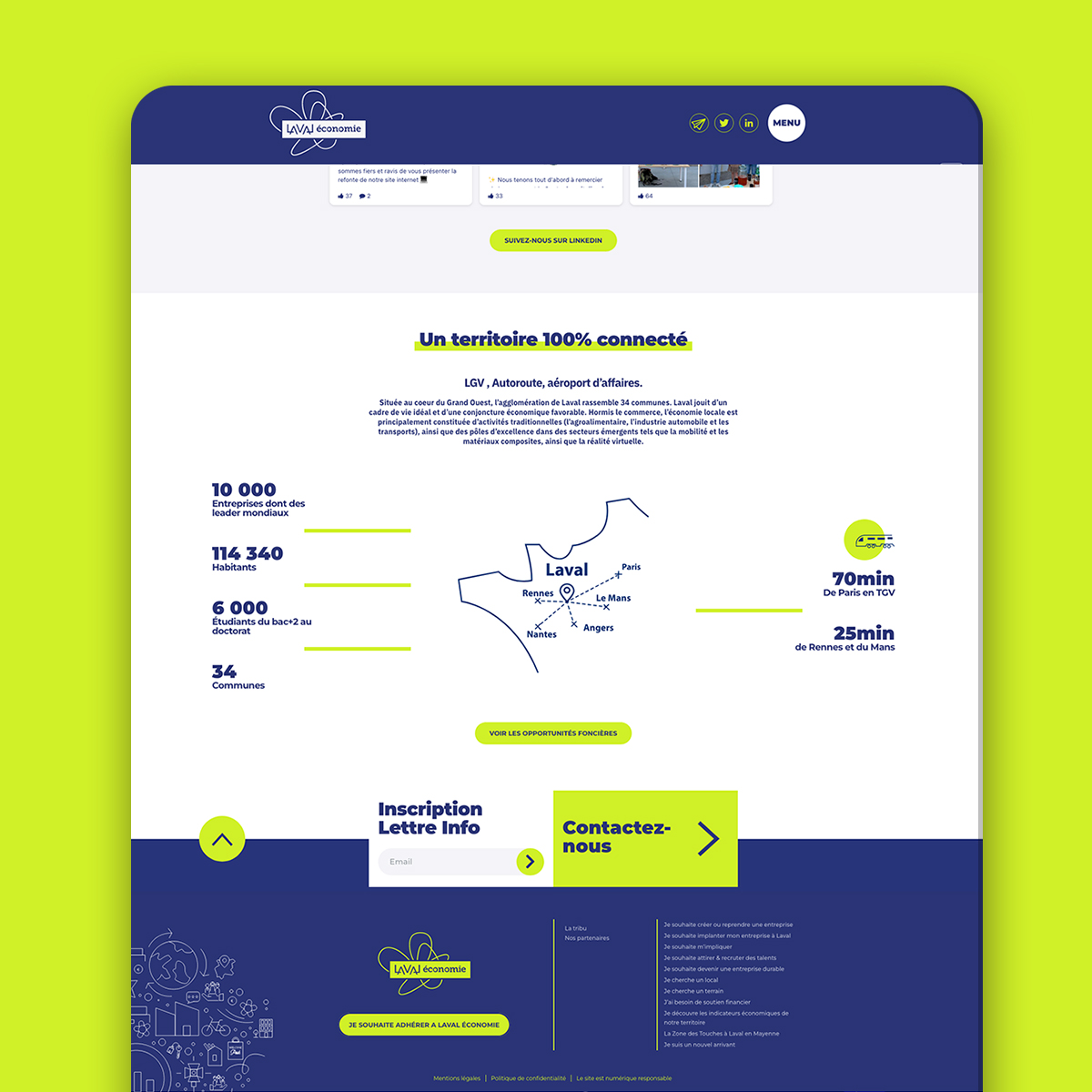 Maquette d'une page "chiffres" du site Laval Economie